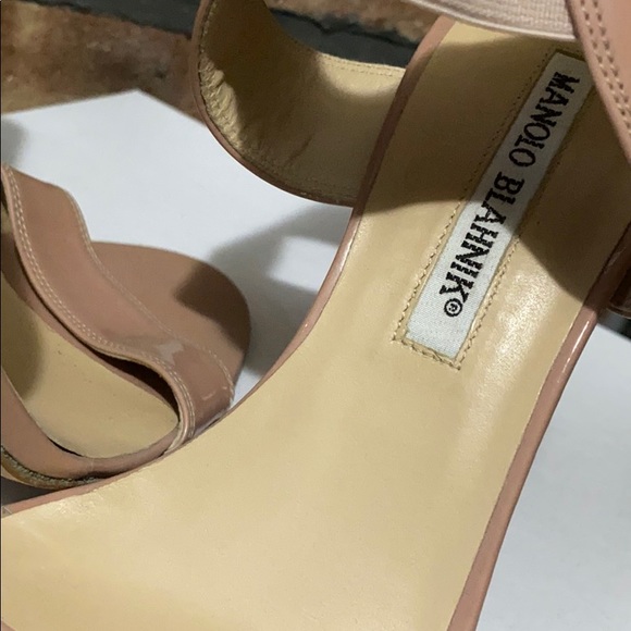Manolo Blahnik Open Toed Patent Sling Back Size 36 - Picture 2 of 5